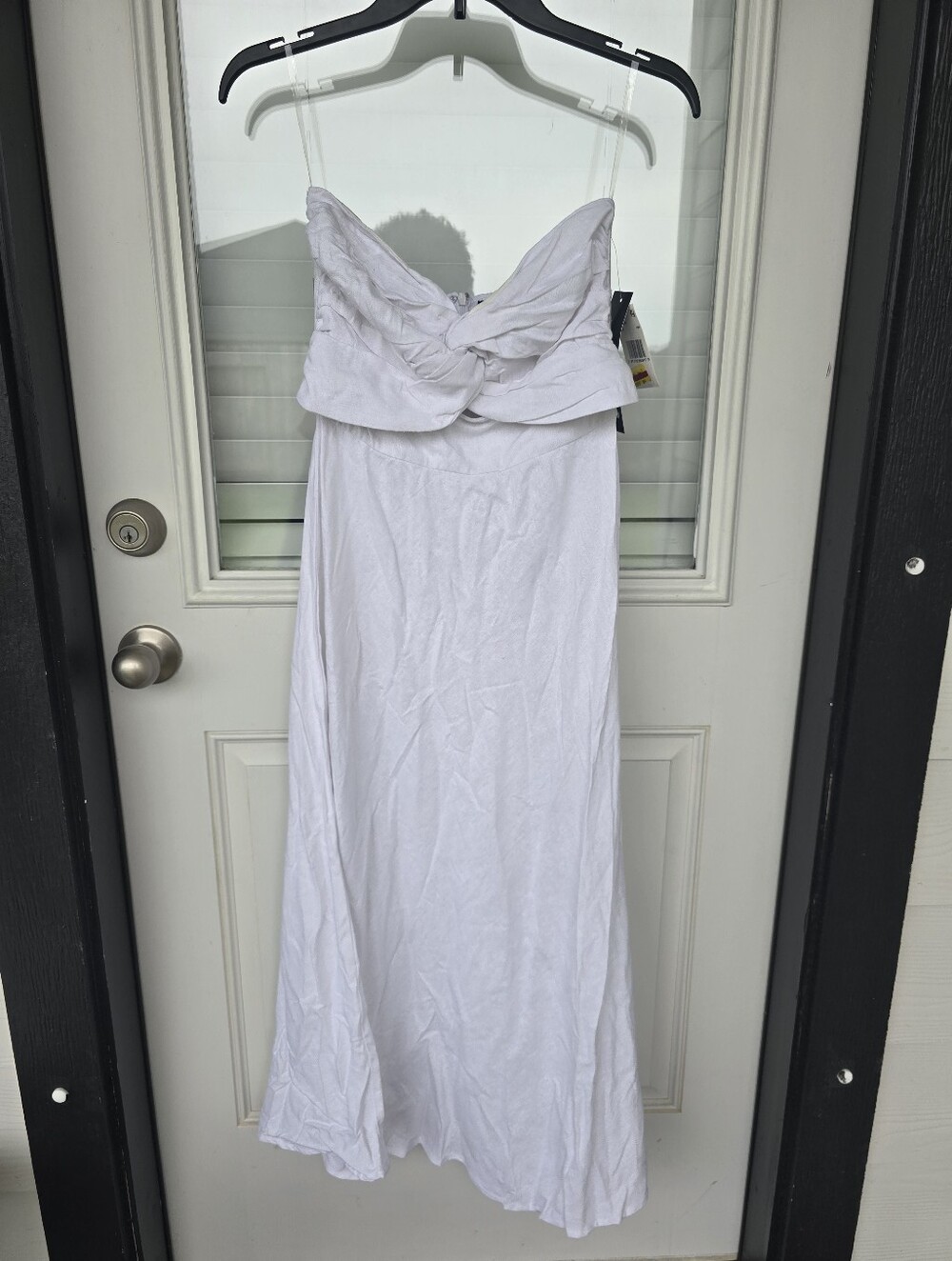 Trixxi White Strapless Maxi Dress Womens Medium Twist Front Summer Beach Boho - Picture 2 of 9